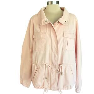 Old Navy Peach Twill Utility Cinch Waist Jacket Sz XXL Chore Jacket Outdoors